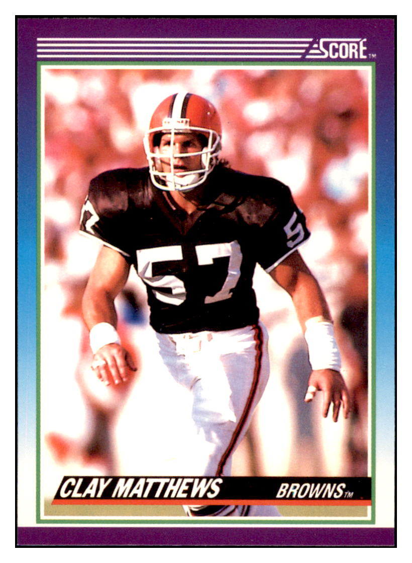 1990 Score Clay
Matthews Cleveland Browns Football
Card VFBMD_1a simple Xclusive Collectibles