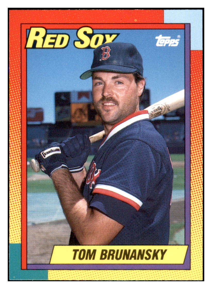 1990 Topps Traded Tom Brunansky Boston Red Sox Baseball Card VFBMD