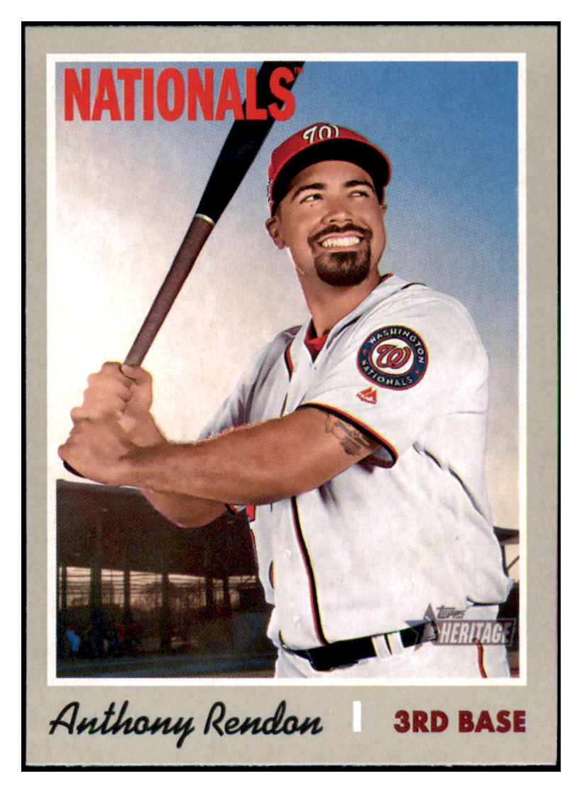 2019 Topps Heritage Anthony
Rendon Washington Nationals Baseball
Card TMH1A simple Xclusive Collectibles