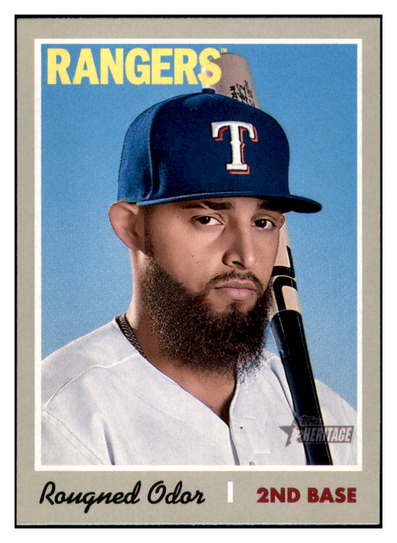 2019 Topps Heritage Rougned
  Odor   Texas Rangers Baseball Card
  TMH1A simple Xclusive Collectibles   
