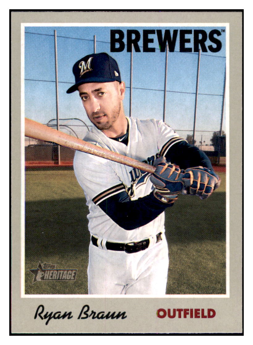 2019 Topps Heritage Ryan
  Braun   Milwaukee Brewers Baseball Card
  TMH1A simple Xclusive Collectibles   