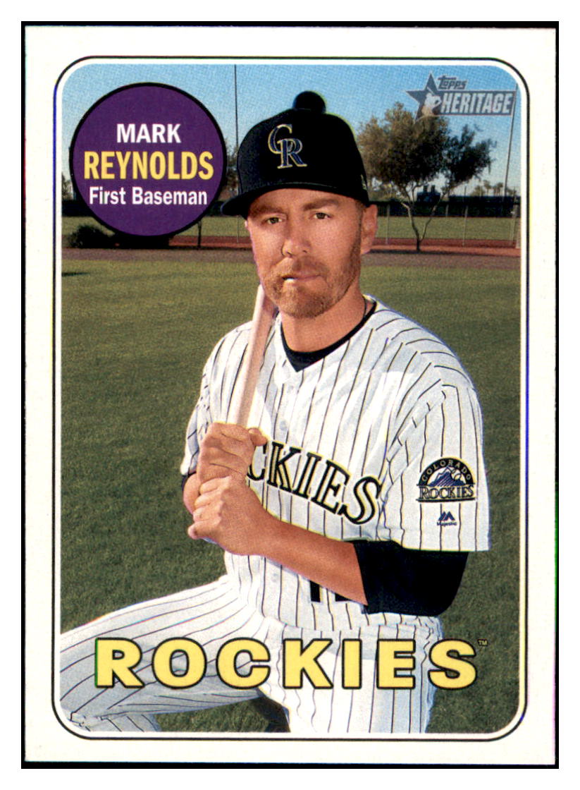 2018 Topps Heritage Mark
Reynolds Colorado Rockies Baseball
Card TMH1A simple Xclusive Collectibles