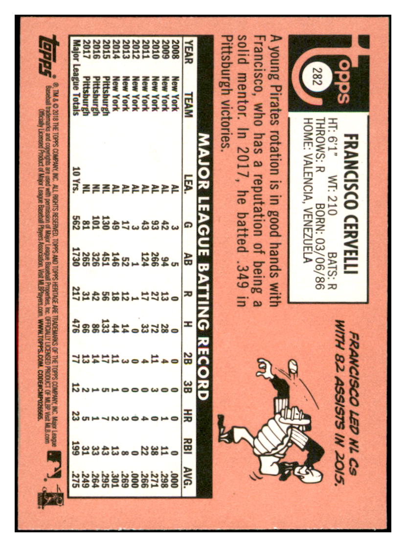 2018 Topps Heritage Francisco
  Cervelli   Pittsburgh Pirates Baseball
  Card TMH1A simple Xclusive Collectibles