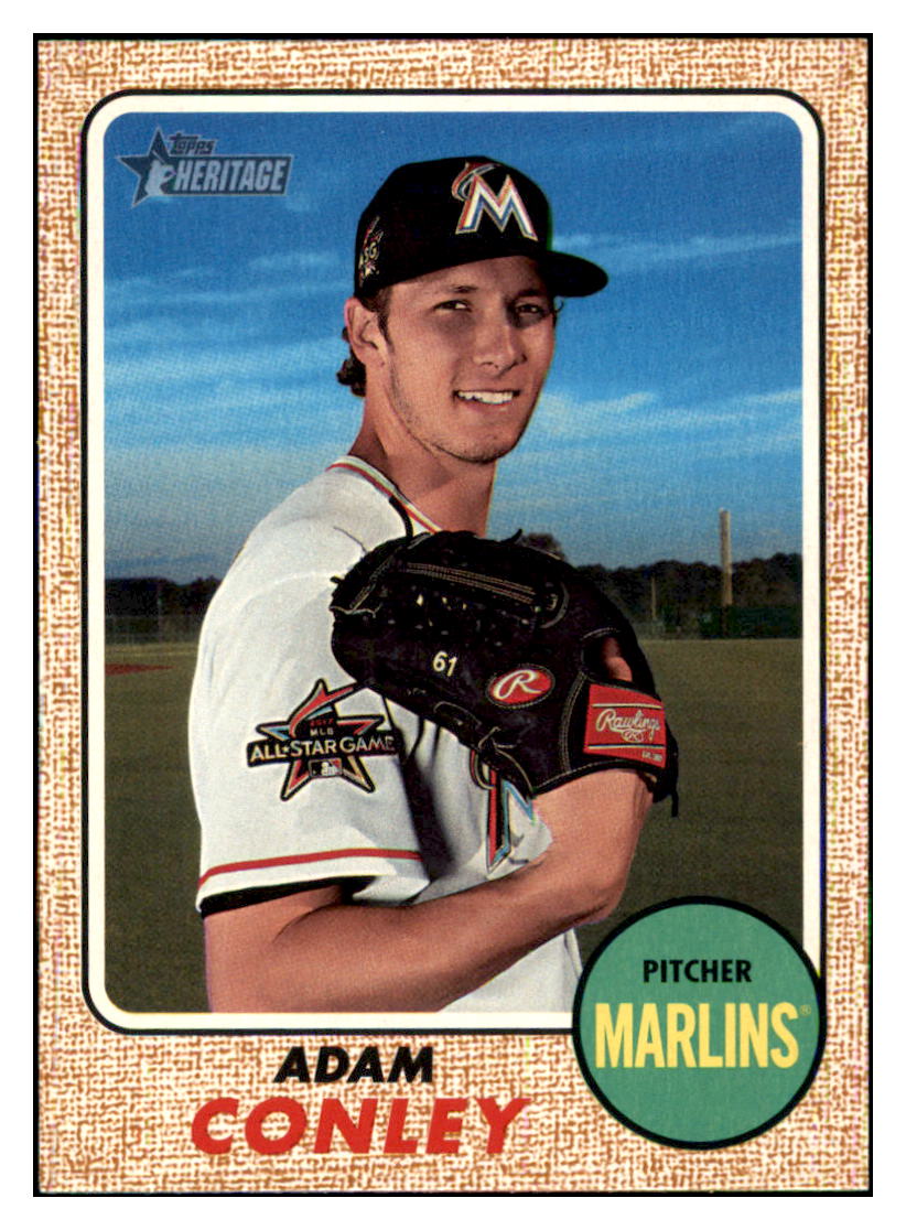 2017 Topps Heritage Adam
  Conley   Miami Marlins Baseball Card
  TMH1A simple Xclusive Collectibles   