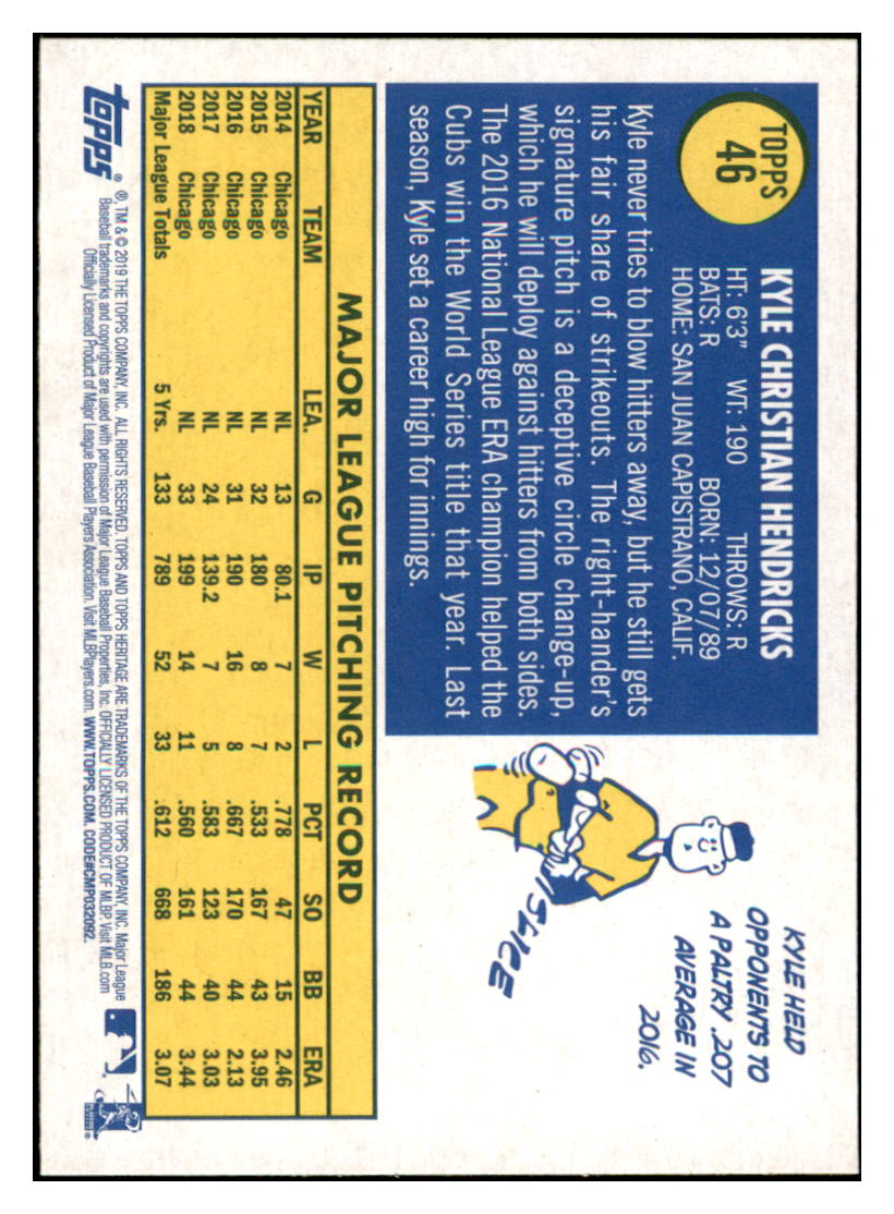 2019 Topps Heritage Kyle
Hendricks Chicago Cubs Baseball Card
TMH1A simple Xclusive Collectibles