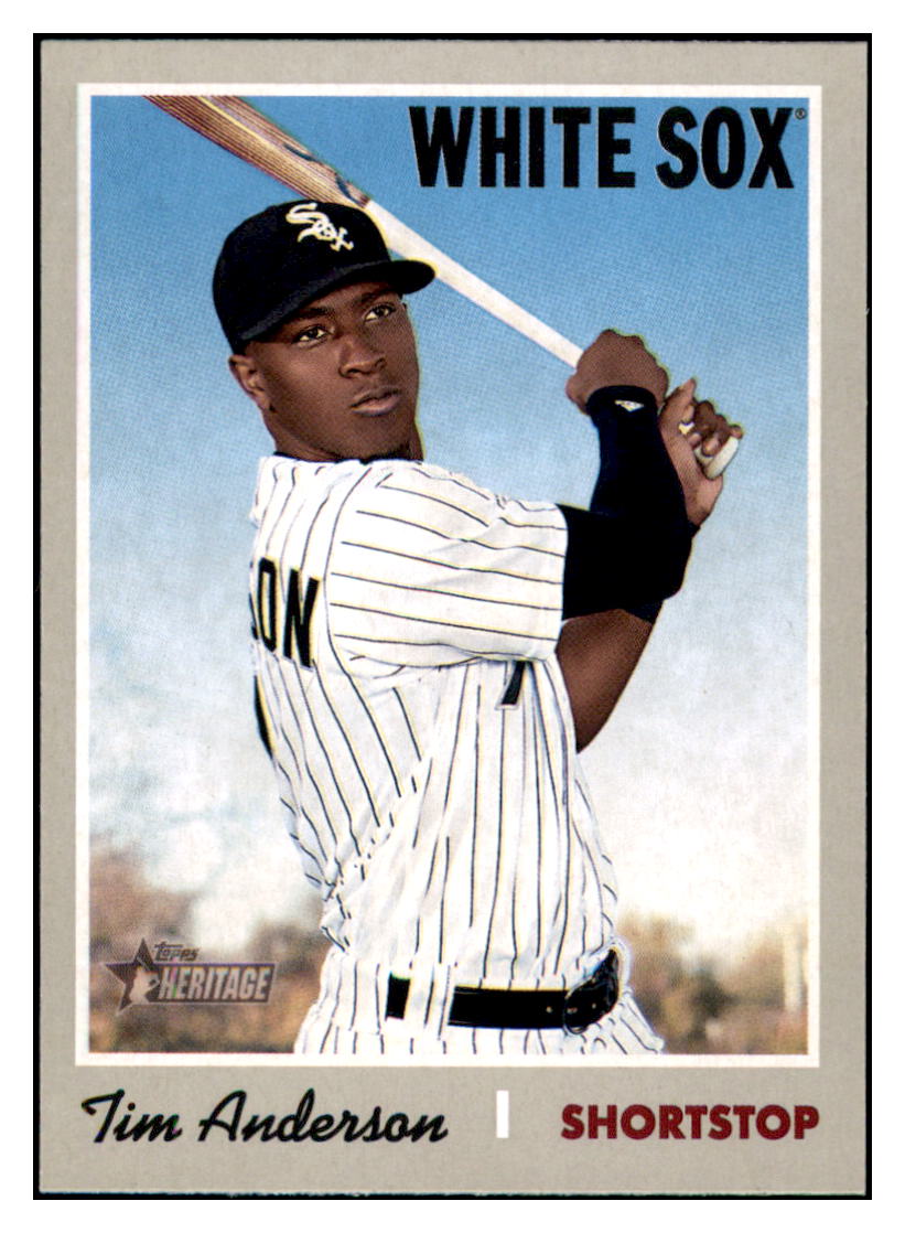 2019 Topps Heritage Tim
Anderson Chicago White Sox Baseball
Card TMH1A simple Xclusive Collectibles