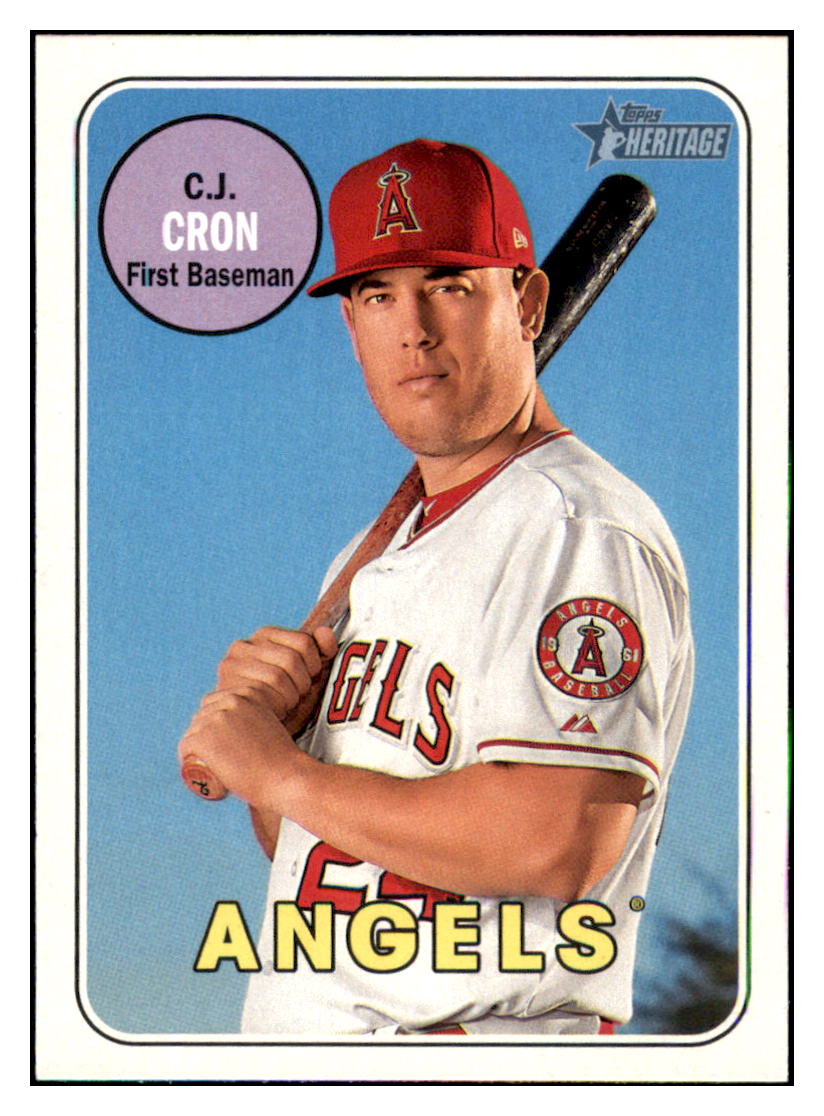 2018 Topps Heritage C.J., Cron Los Angeles Angels Baseball Card, TMH1A