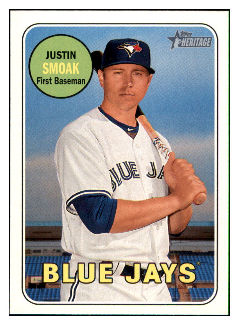 2018 Topps Heritage Justin
  Smoak   Toronto Blue Jays Baseball Card
  TMH1A simple Xclusive Collectibles   