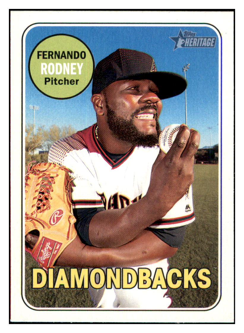 2018 Topps Heritage Fernando
Rodney Arizona Diamondbacks Baseball
Card TMH1A simple Xclusive Collectibles