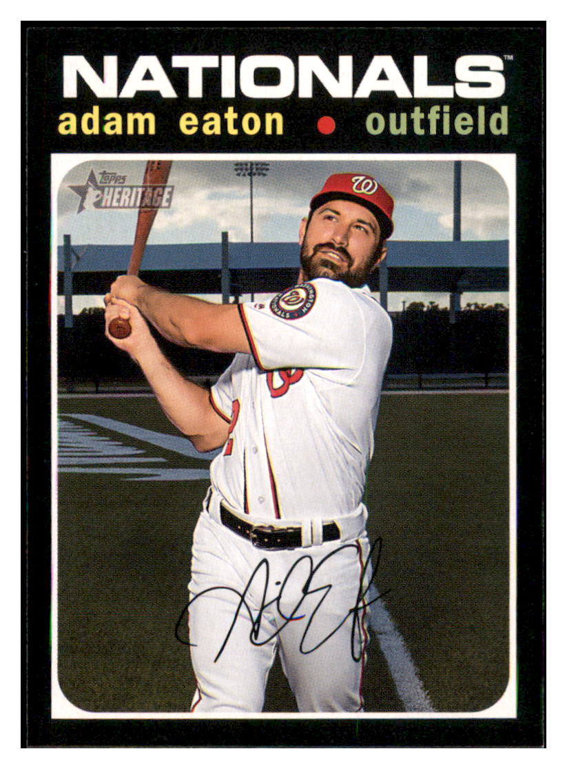 2020 Topps Heritage Adam Eaton Washington Nationals Baseball Card TMH1A simple Xclusive Collectibles