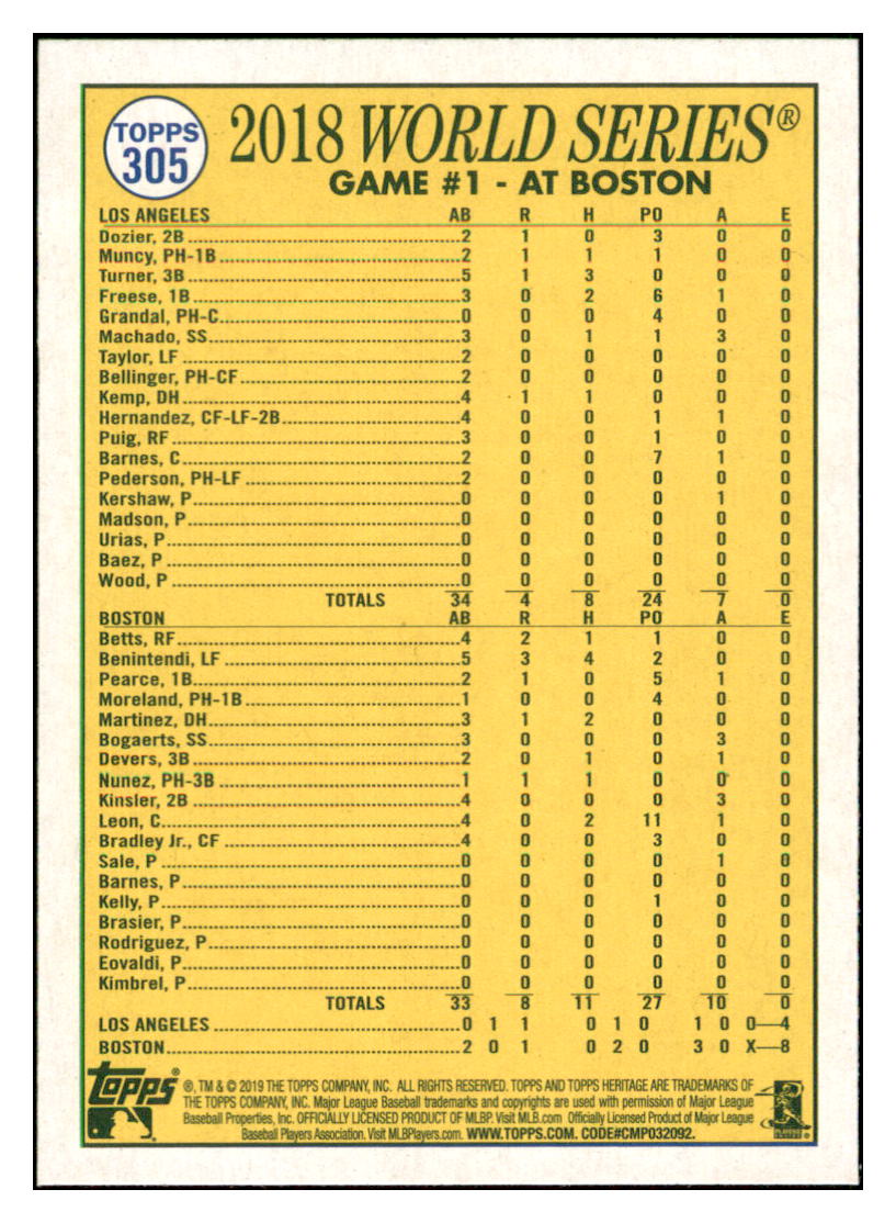 2019 Topps Heritage Nunez
  Pinch-Hit HR Seals the Win! WSH  
  Boston Red Sox Baseball Card TMH1A simple Xclusive Collectibles