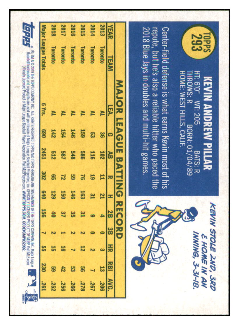 2019 Topps Heritage Kevin
Pillar Toronto Blue Jays Baseball
Card TMH1A simple Xclusive Collectibles