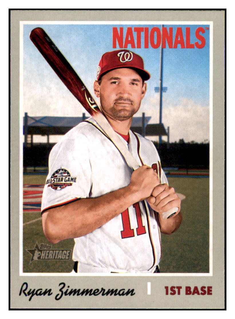 2019 Topps Heritage Ryan
Zimmerman Washington Nationals
Baseball Card TMH1A simple Xclusive Collectibles