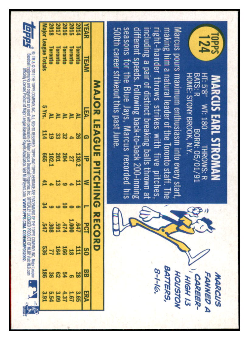 2019 Topps Heritage Marcus
Stroman Toronto Blue Jays Baseball
Card TMH1A simple Xclusive Collectibles