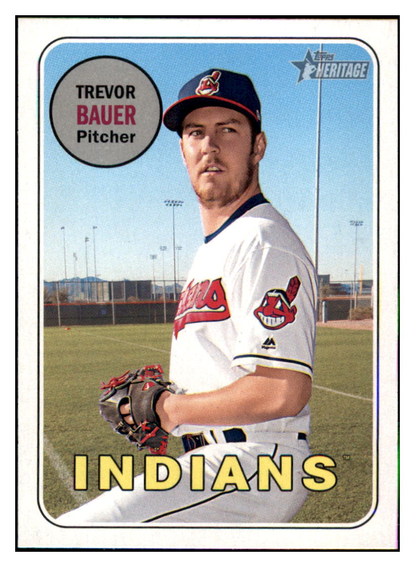 2018 Topps Heritage Trevor
  Bauer   Cleveland Indians Baseball Card
  TMH1A simple Xclusive Collectibles   