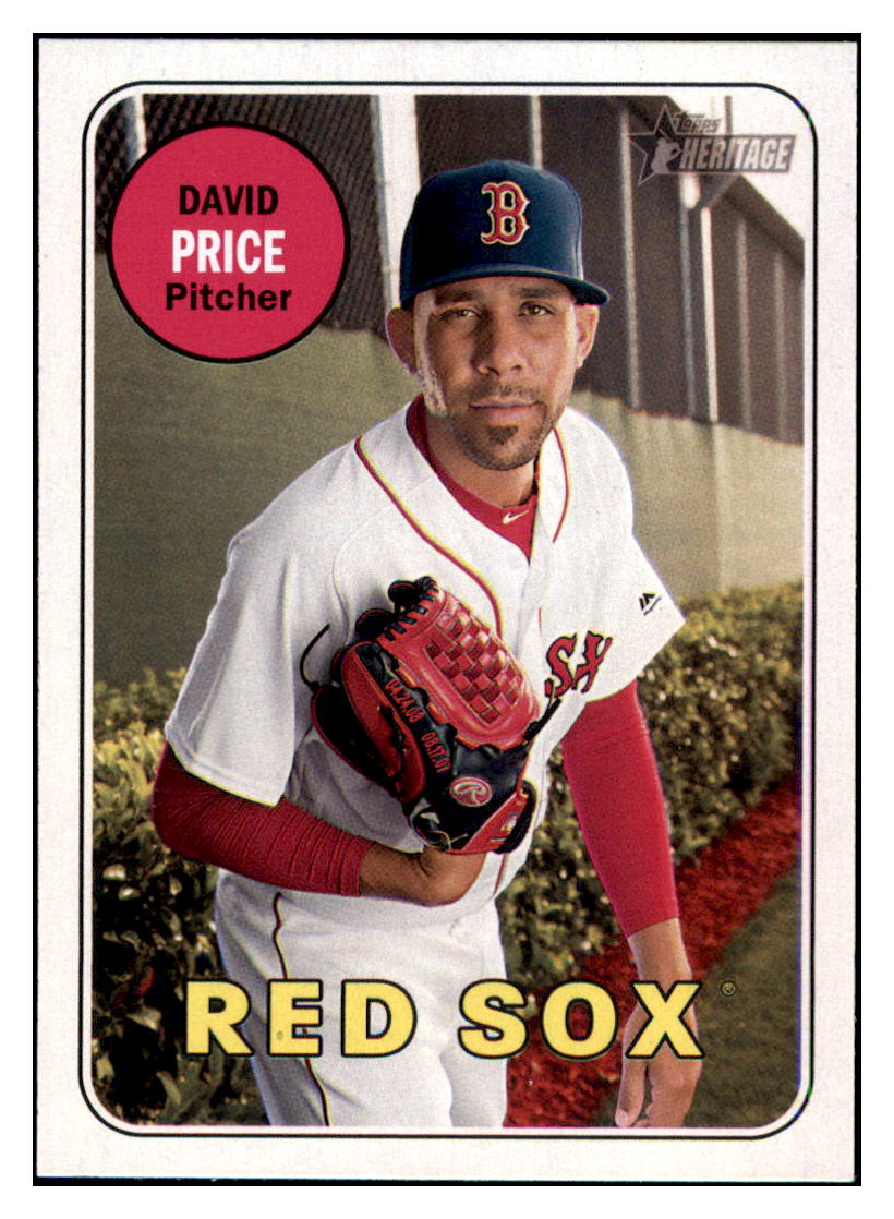 2018 Topps Heritage David
  Price Magenta Backs  PR10 Boston Red
  Sox Baseball Card TMH1A simple Xclusive Collectibles
