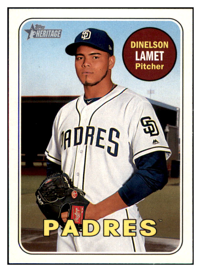 2018 Topps Heritage Dinelson
  Lamet   San Diego Padres Baseball Card
  TMH1A simple Xclusive Collectibles   