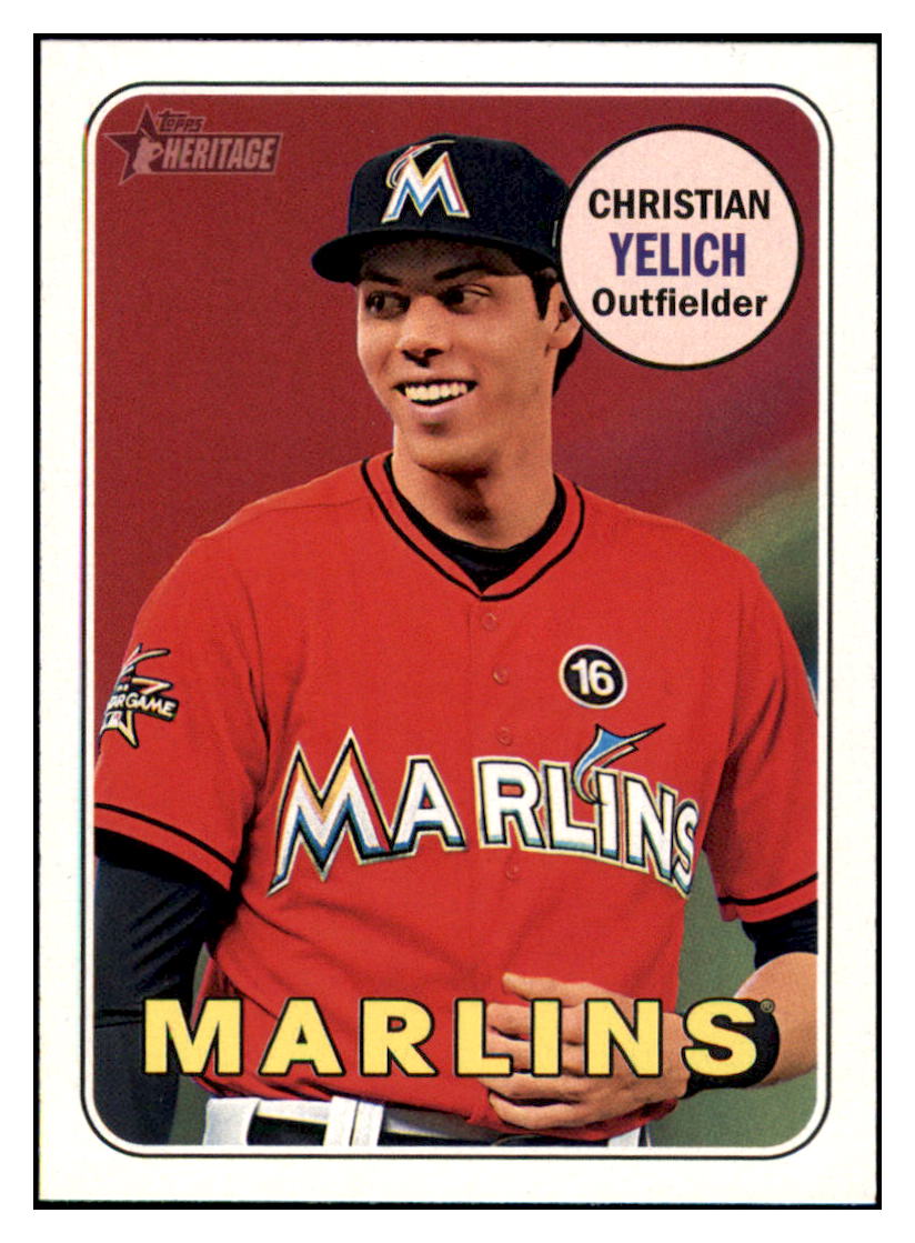 2018 Topps Heritage Christian
  Yelich   Miami Marlins Baseball Card
  TMH1A simple Xclusive Collectibles   