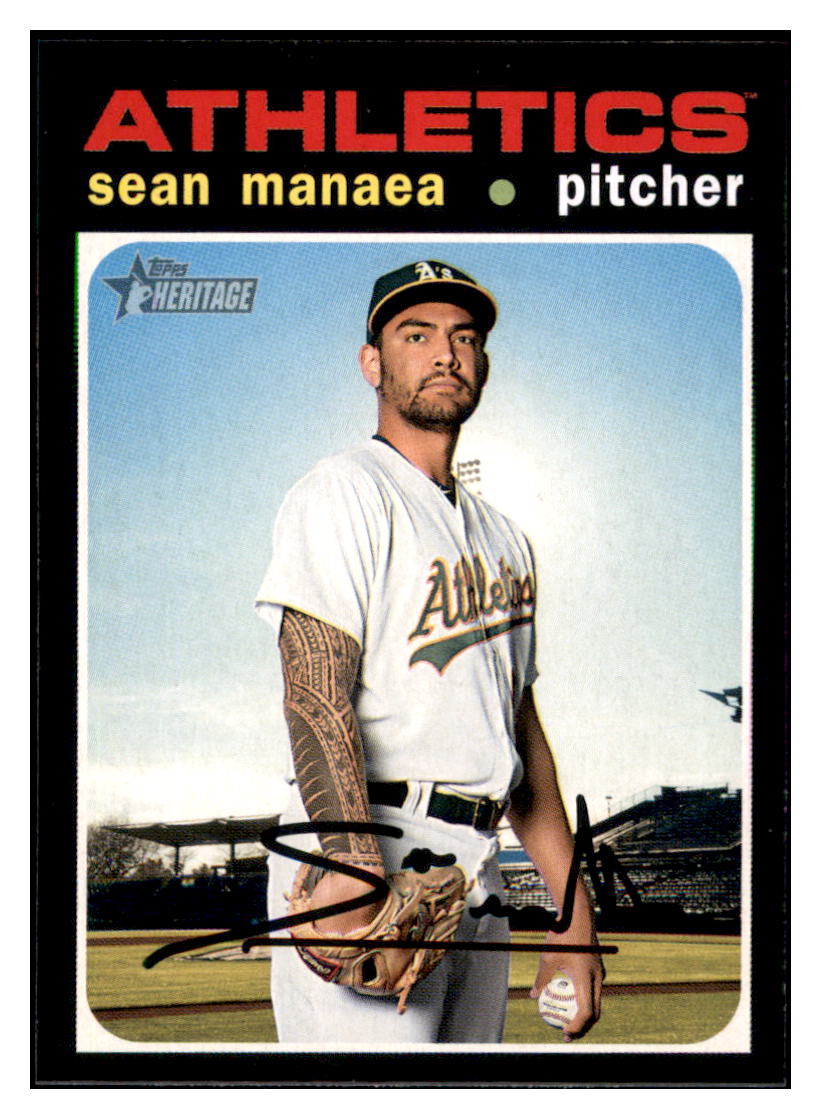 2020 Topps Heritage Sean
  Manaea   Oakland Athletics Baseball
  Card TMH1A simple Xclusive Collectibles   