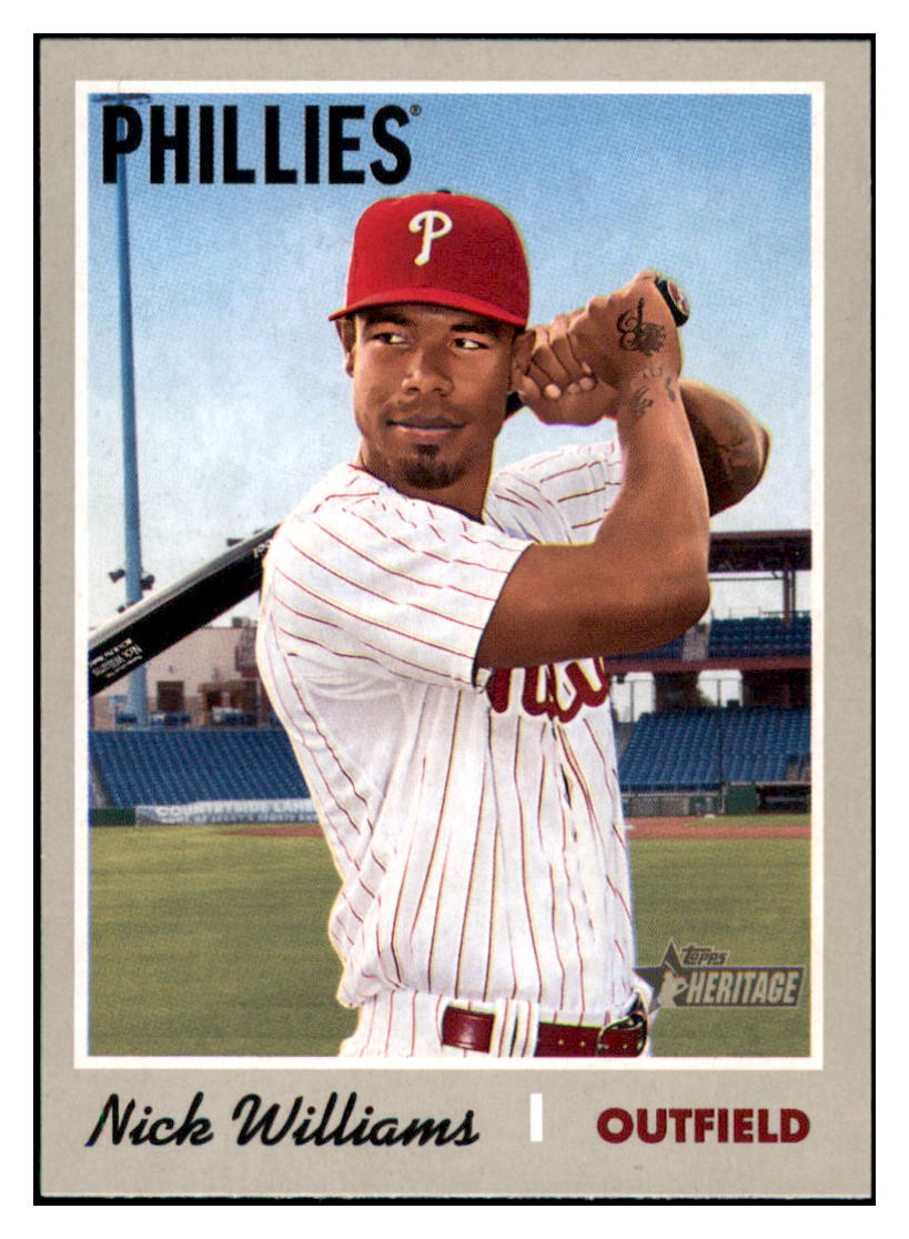 2019 Topps Heritage Nick
  Williams   Philadelphia Phillies
  Baseball Card TMH1A simple Xclusive Collectibles