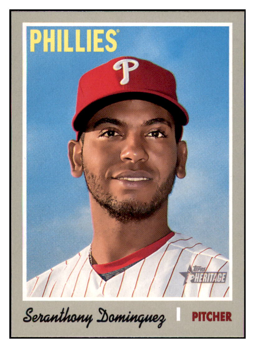 2019 Topps Heritage Seranthony
Dominguez Philadelphia Phillies
Baseball Card TMH1A simple Xclusive Collectibles