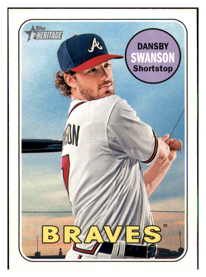 2018 Topps Heritage Dansby
  Swanson   Atlanta Braves Baseball Card
  TMH1A simple Xclusive Collectibles   