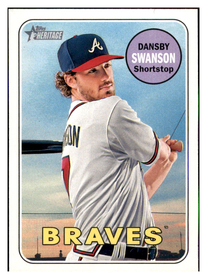 2018 Topps Heritage Dansby
  Swanson   Atlanta Braves Baseball Card
  TMH1A simple Xclusive Collectibles