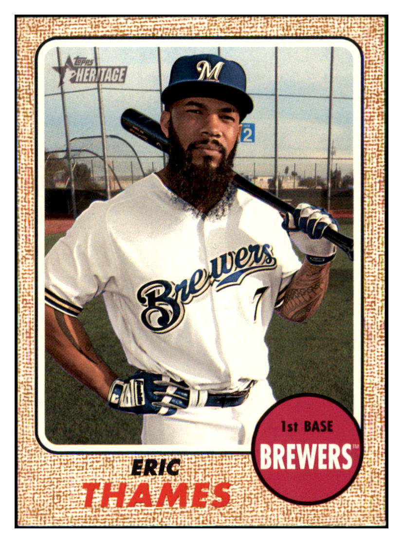 2017 Topps Heritage Eric
  Thames   Milwaukee Brewers Baseball
  Card TMH1A simple Xclusive Collectibles