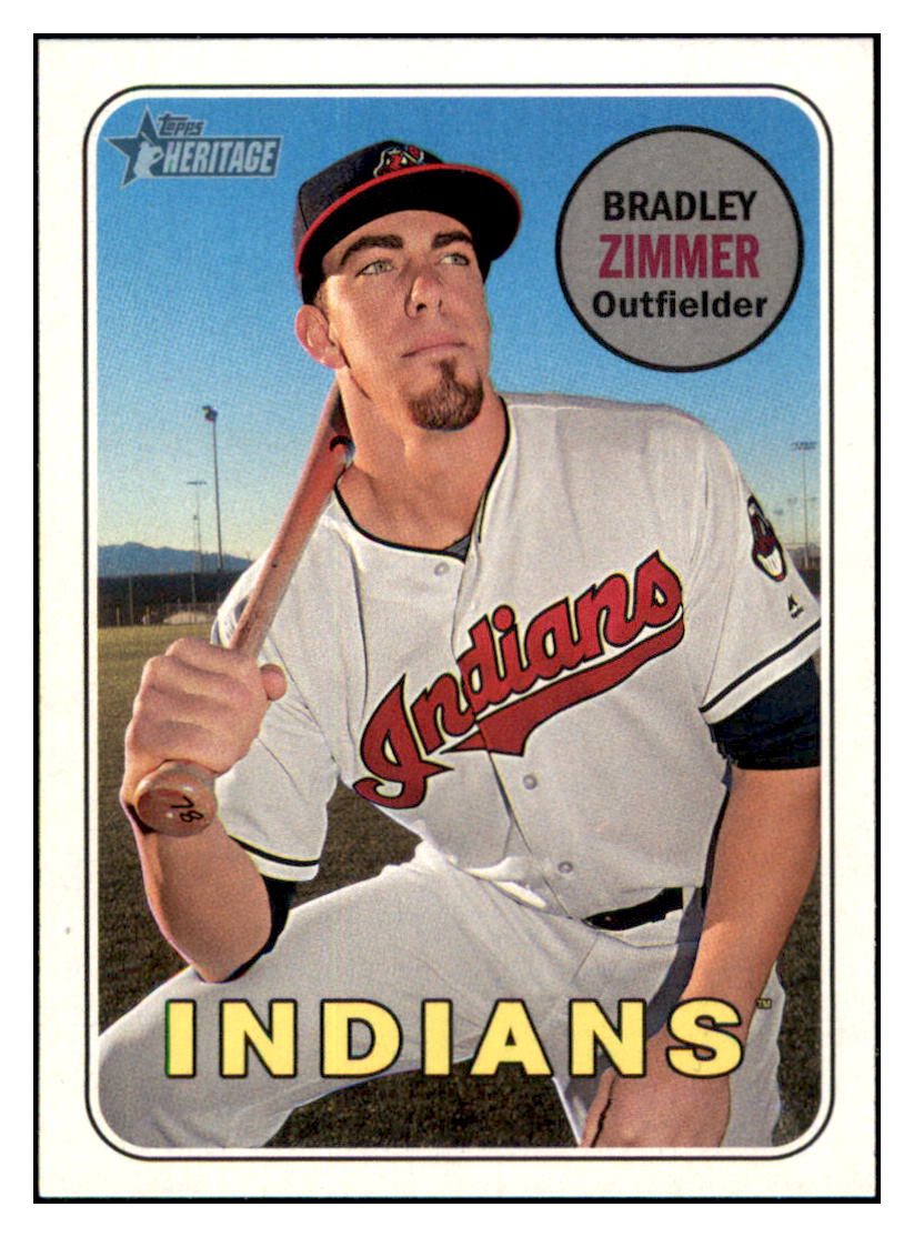 2018 Topps Heritage Bradley
  Zimmer   Cleveland Indians Baseball
  Card TMH1A simple Xclusive Collectibles   