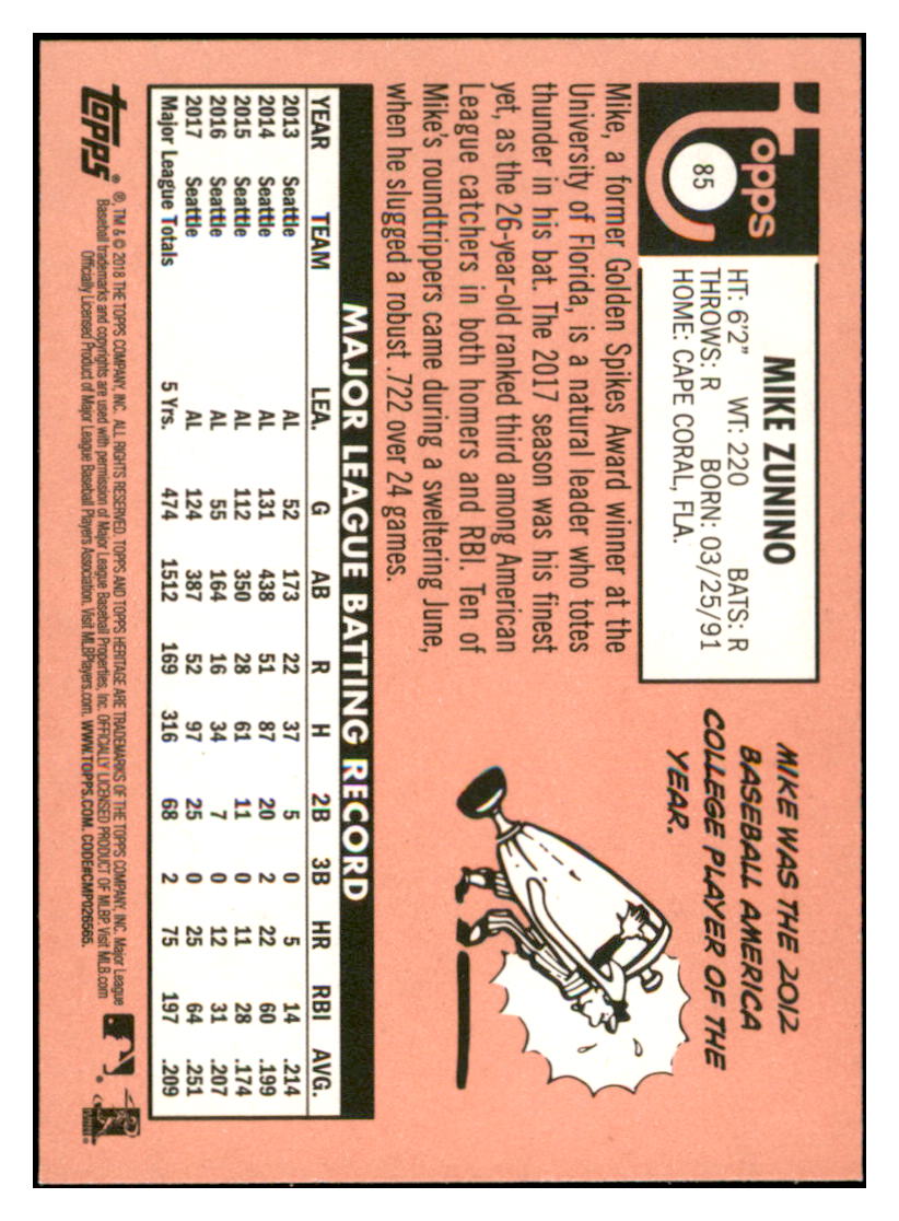 2018 Topps Heritage Mike
Zunino Seattle Mariners Baseball Card
TMH1A simple Xclusive Collectibles