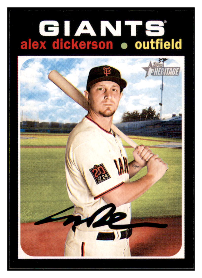 2020 Topps Heritage Alex
  Dickerson   San Francisco Giants
  Baseball Card TMH1A simple Xclusive Collectibles