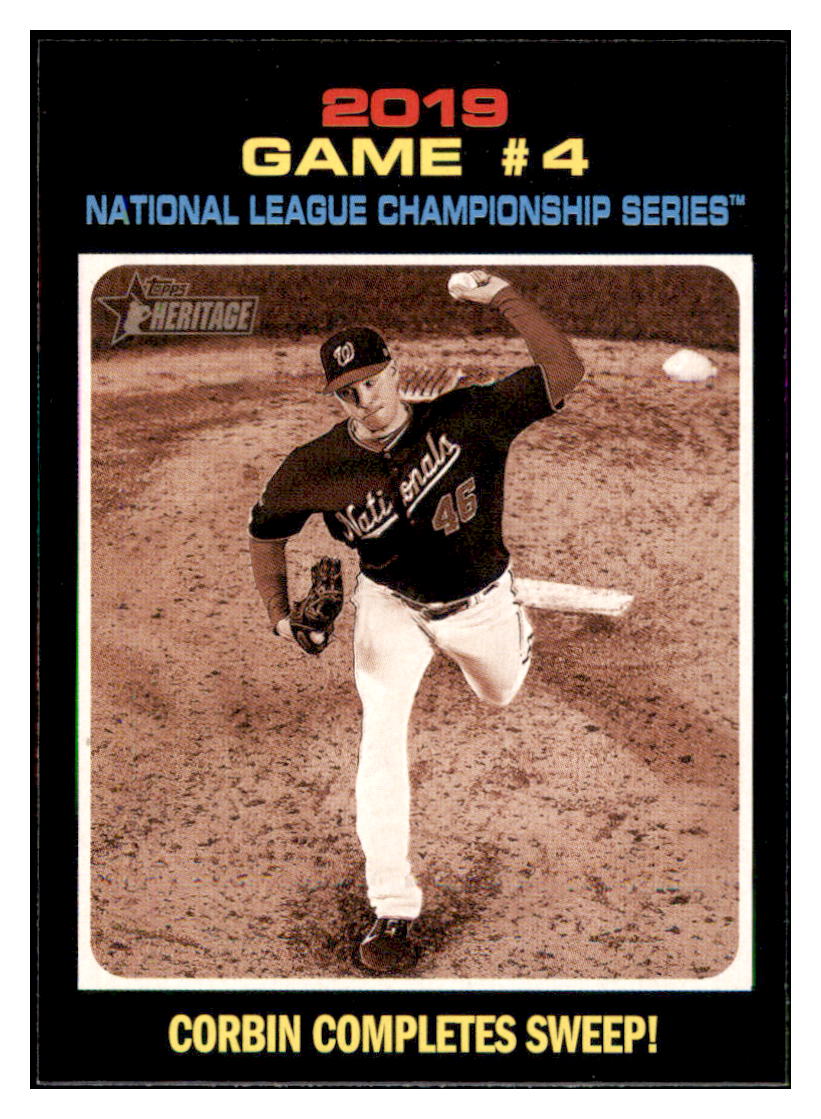2020 Topps Heritage Corbin
Completes Sweep! NLCS Washington
Nationals Baseball Card TMH1A simple Xclusive Collectibles
