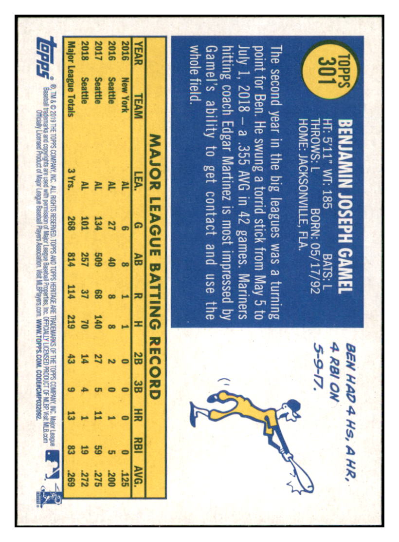 2019 Topps Heritage Ben
Gamel Seattle Mariners Baseball Card
TMH1A simple Xclusive Collectibles