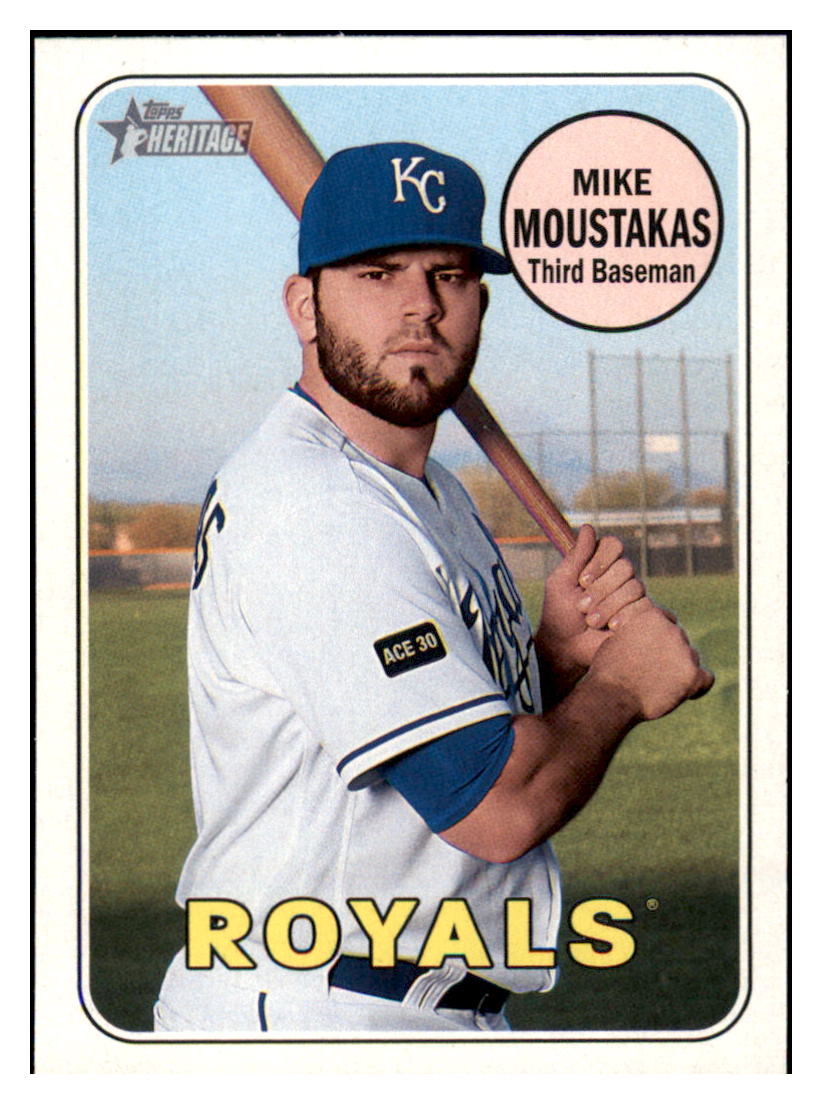 2018 Topps Heritage Mike
  Moustakas   Kansas City Royals Baseball
  Card TMH1A simple Xclusive Collectibles   