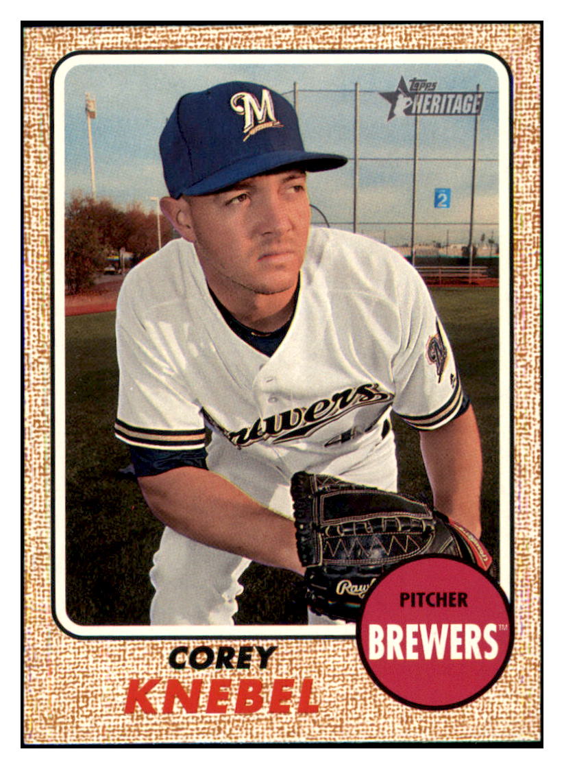 2017 Topps Heritage Corey
  Knebel   Milwaukee Brewers Baseball
  Card TMH1A simple Xclusive Collectibles