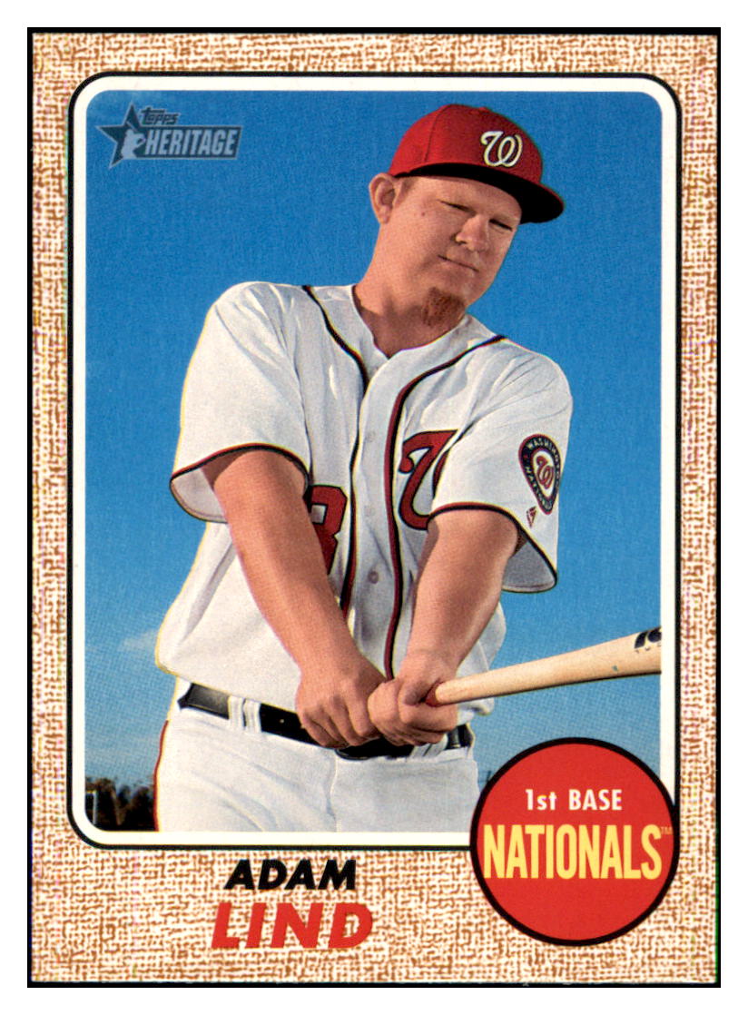 2017 Topps Heritage Adam
Lind Washington Nationals Baseball
Card TMH1A simple Xclusive Collectibles