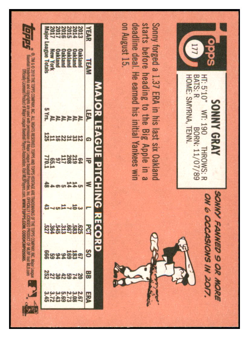 2018 Topps Heritage Sonny
Gray New York Yankees Baseball Card
TMH1A simple Xclusive Collectibles