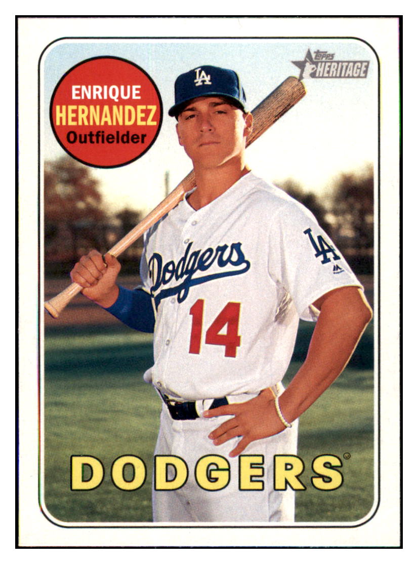 2018 Topps Heritage Enrique
Hernandez Los Angeles Dodgers
Baseball Card TMH1A simple Xclusive Collectibles