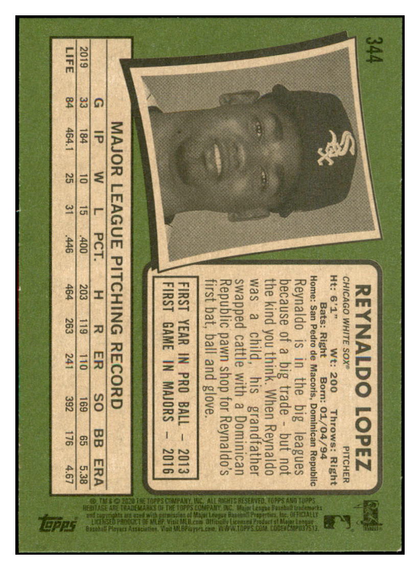2020 Topps Heritage Reynaldo
Lopez Chicago White Sox Baseball Card
TMH1A simple Xclusive Collectibles