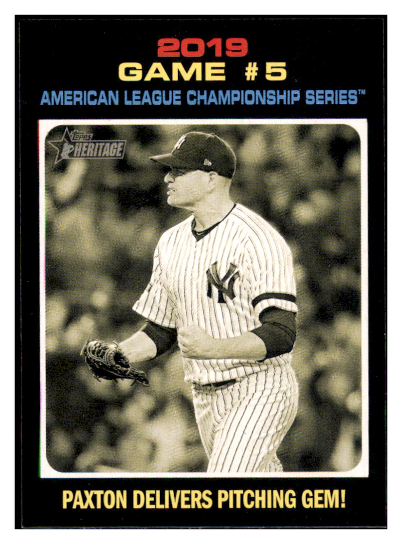 2020 Topps Heritage Paxton
Delivers Pitching Gem! ALCS New York
Yankees Baseball Card TMH1A simple Xclusive Collectibles