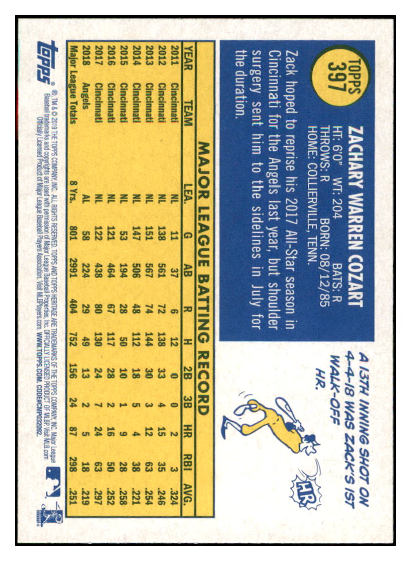 2019 Topps Heritage Zack
Cozart Los Angeles Angels Baseball
Card TMH1A simple Xclusive Collectibles