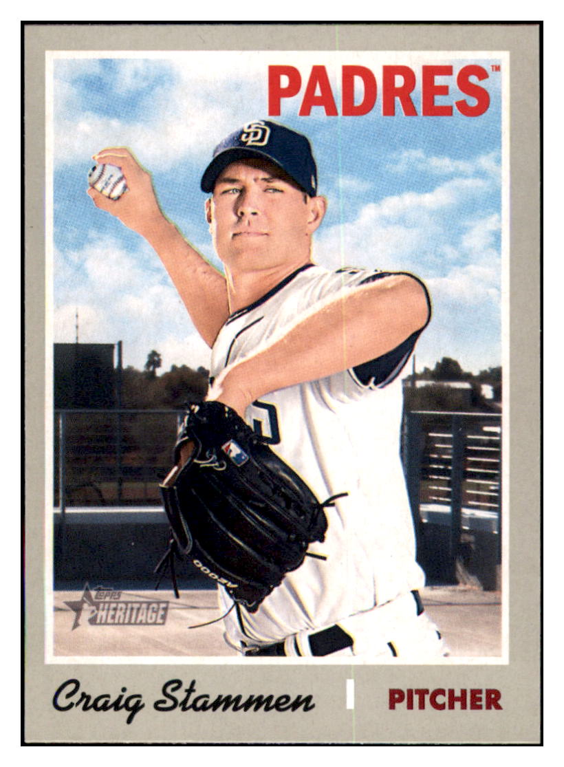 2019 Topps Heritage Craig
Stammen San Diego Padres Baseball
Card TMH1A simple Xclusive Collectibles