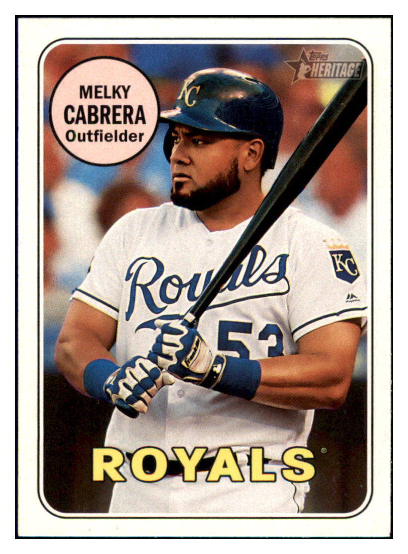 2018 Topps Heritage Melky
  Cabrera   Kansas City Royals Baseball
  Card TMH1A simple Xclusive Collectibles