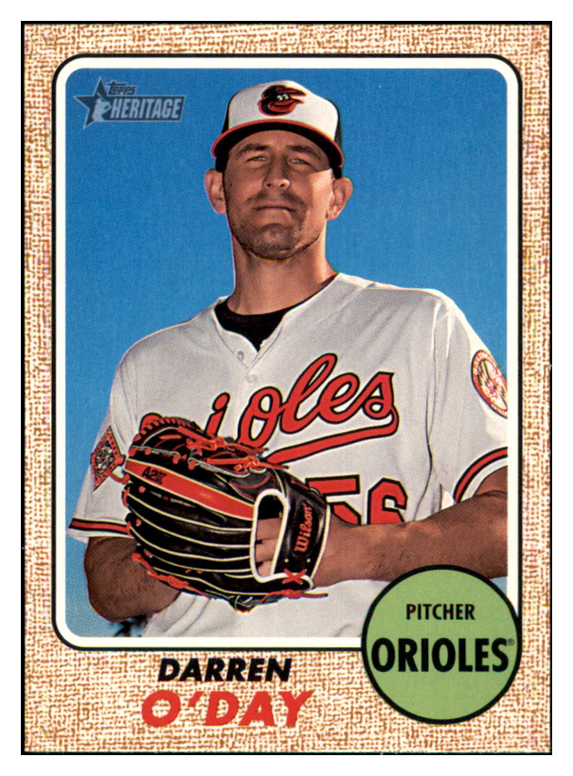 2017 Topps Heritage Darren
  O'Day   Baltimore Orioles Baseball Card
  TMH1A simple Xclusive Collectibles