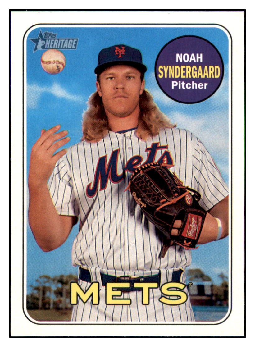 2018 Topps Heritage Noah
  Syndergaard   New York Mets Baseball
  Card TMH1A simple Xclusive Collectibles   