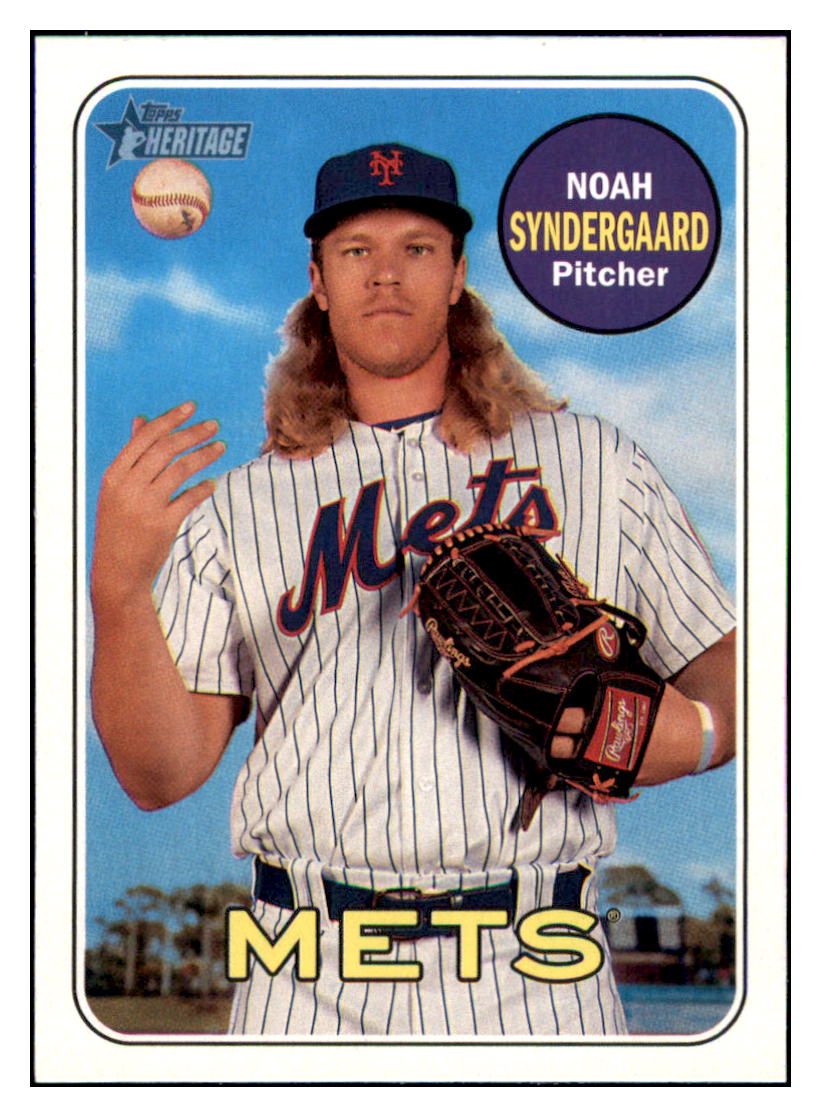 2018 Topps Heritage Noah
  Syndergaard   New York Mets Baseball
  Card TMH1A simple Xclusive Collectibles