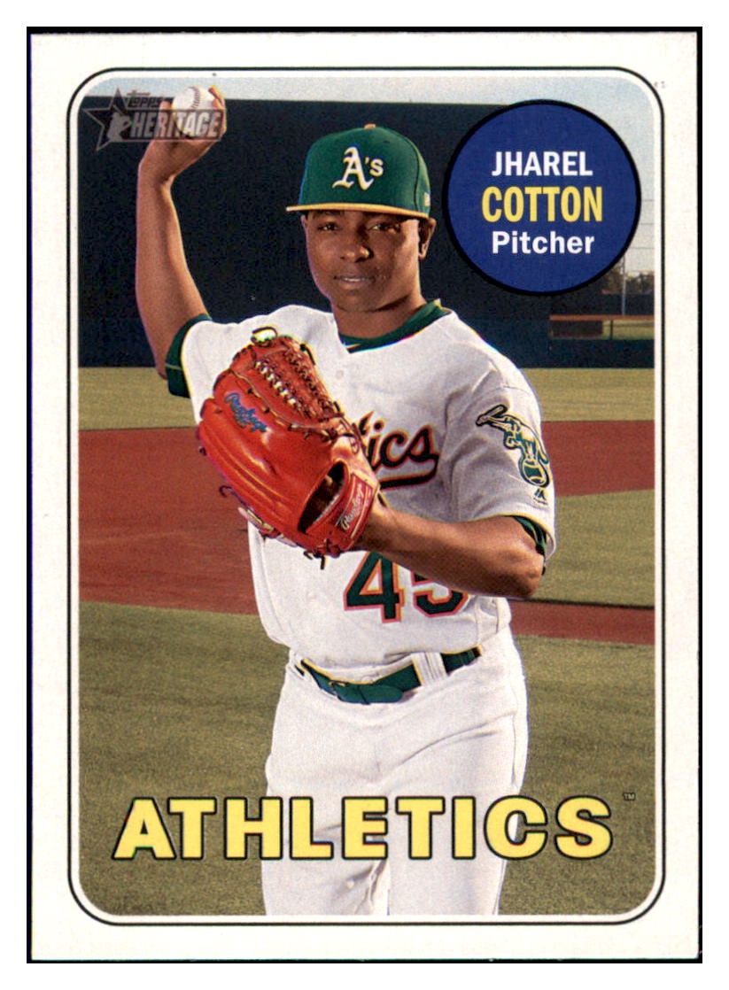 2018 Topps Heritage Jharel
Cotton Oakland Athletics Baseball
Card TMH1A simple Xclusive Collectibles