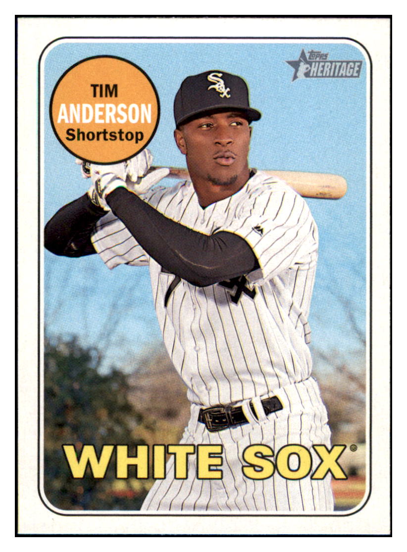 2018 Topps Heritage Tim Anderson Chicago White Sox Baseball
Card TMH1A simple Xclusive Collectibles