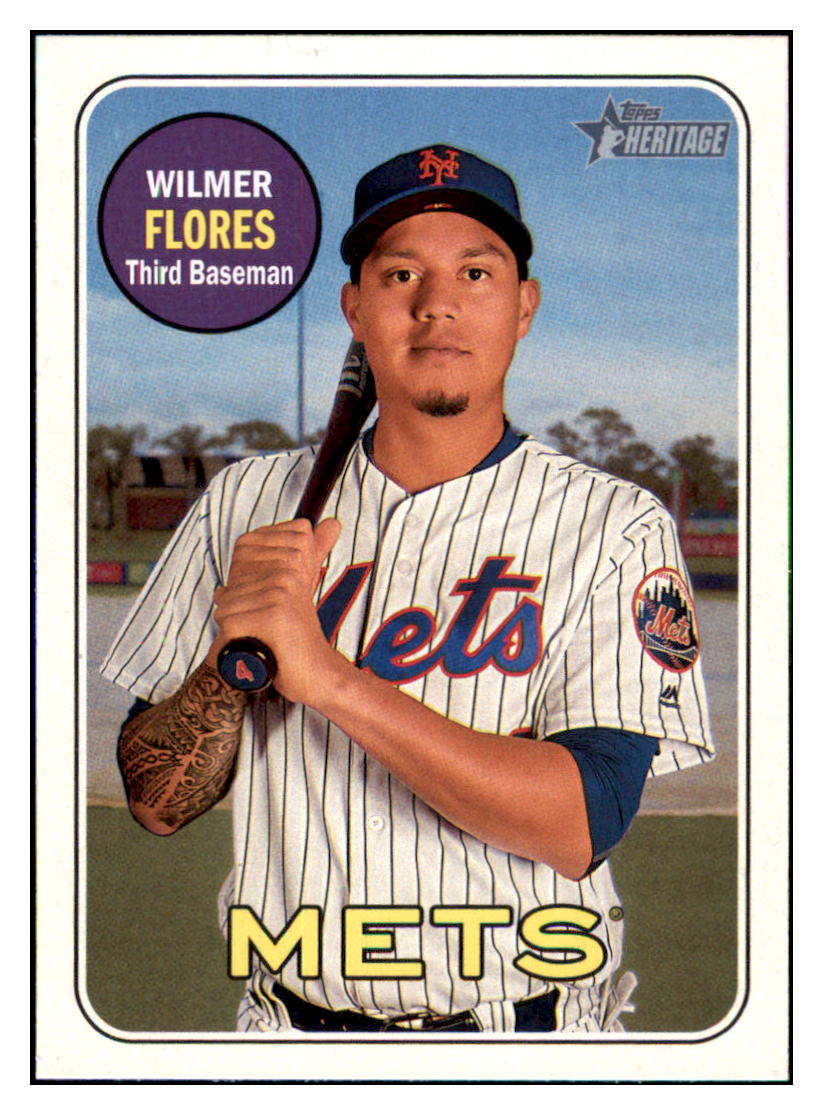 2018 Topps Heritage Wilmer
Flores New York Mets Baseball Card
  TMH1A simple Xclusive Collectibles