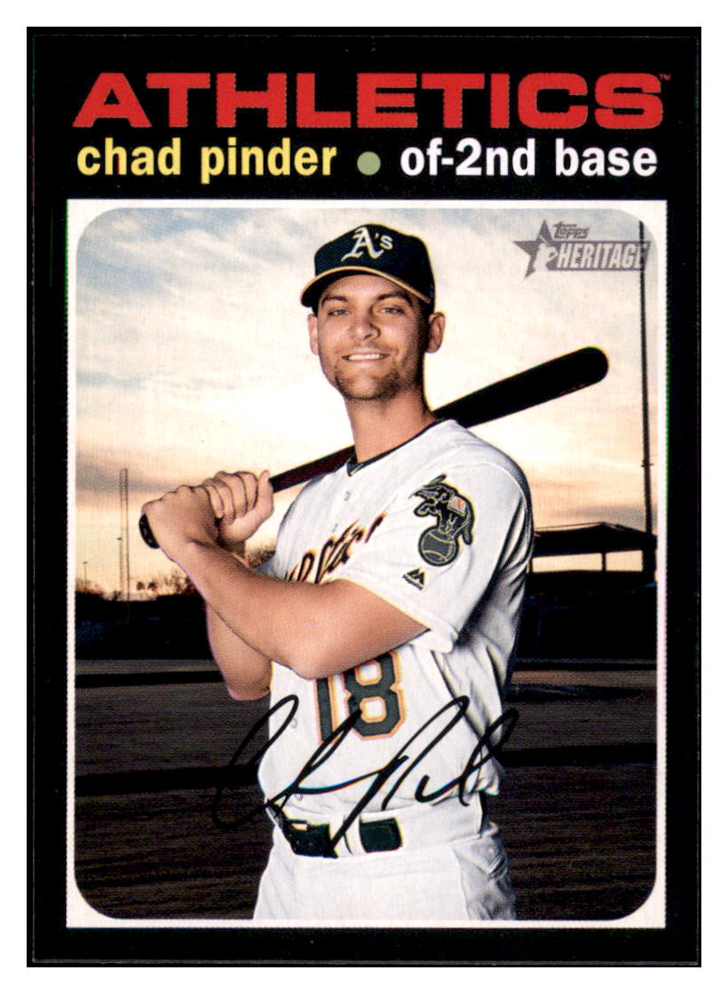 2020 Topps Heritage Chad
  Pinder   Oakland Athletics Baseball
  Card TMH1A simple Xclusive Collectibles